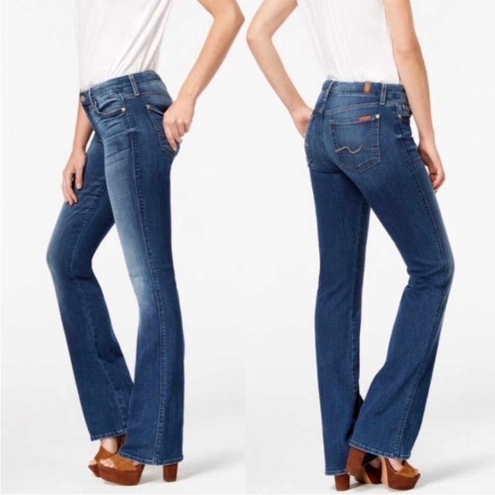 7 For All Mankind - Bootcut low rise rhinestone pocket jeans